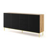 SIDEBOARD BEIGE - Beige/Goldfarben, Holzwerkstoff (200/89/42cm) - FURNLUX
