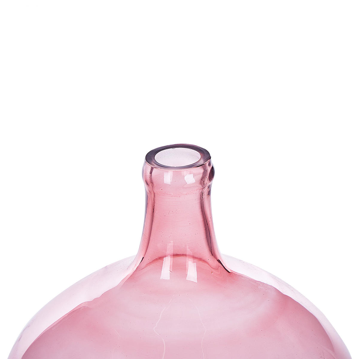 DEKOVASE Glas rosa Roti - Rosa, Glas (39cm) - Beliani