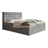 BOXSPRINGBETT 160x200 Jora mit Matratze H3, Bettkasten, Hellgrau - Hellgrau, Holz/Textil (160/200cm) - Emporius