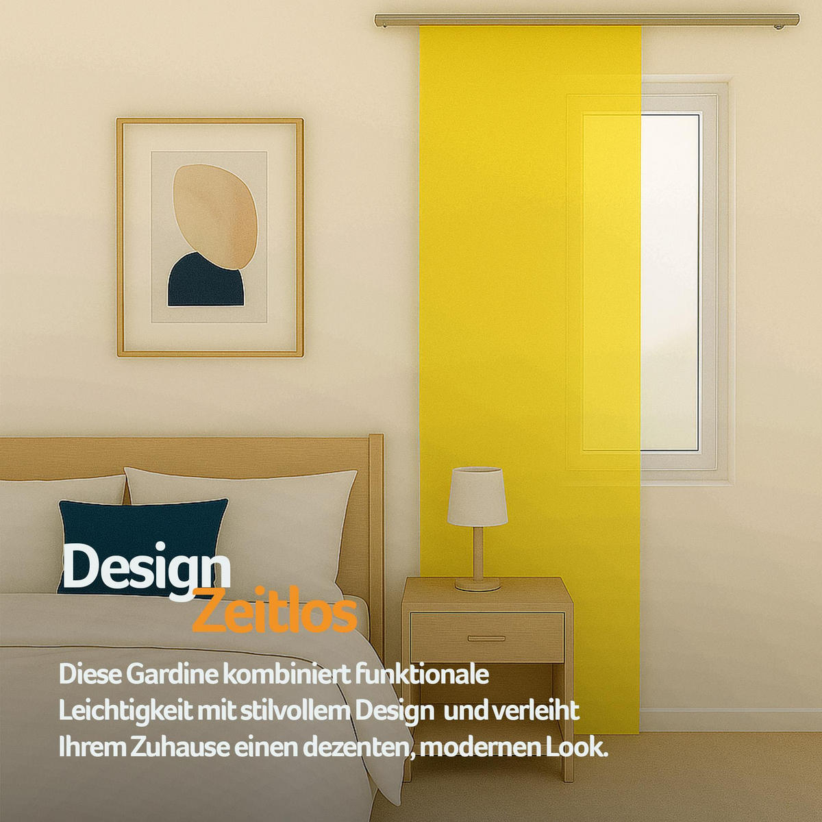 FLÄCHENVORHANG blickdicht 60x245 cm Gelb mit Technik - Hellgelb, Textil (60/245cm)