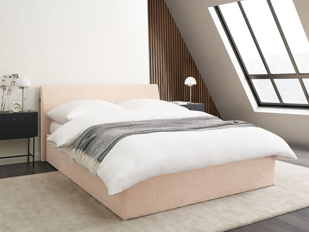 POLSTERBETT 140x200 cm Beige Orbey - Beige, Textil (140/200cm) - Beliani
