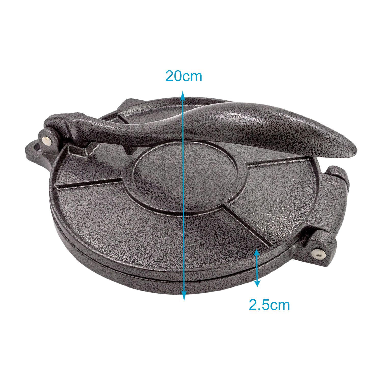 TORTILLAPRESSE - Schwarz, Metall (23cm) - Intirilife