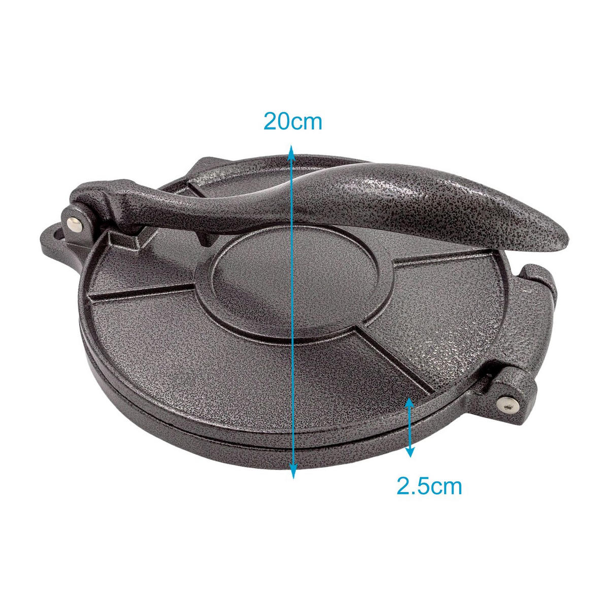 TORTILLAPRESSE - Schwarz, Metall (23cm) - Intirilife