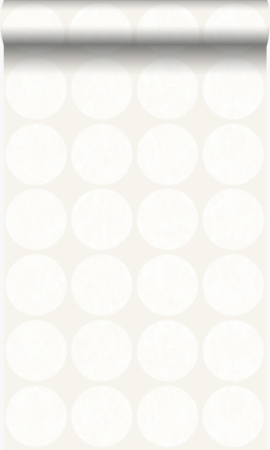 TAPETE große verwitterte Kugeln 53 cm x 10.05 m - Weiß, Papier (53/1000cm) - Origin Wallcoverings