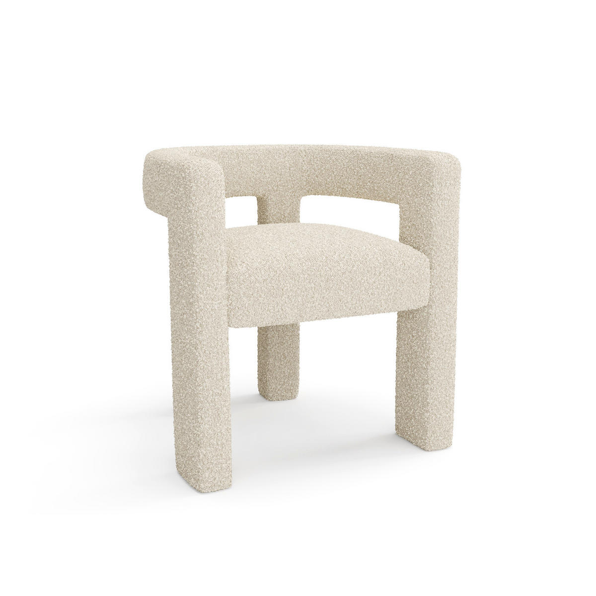 ESSZIMMERSTUHL Bouclé-Stoff Beige 66cm - Beige, Textil (66/68/55cm) - Sia Home
