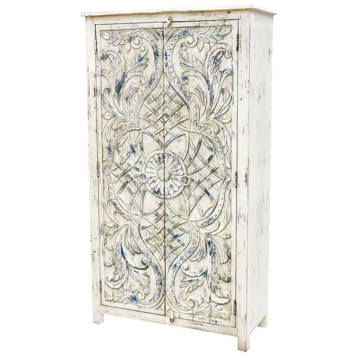 SCHRANK aus Holz 99x42x180 cm - Weiß, Holz (99/180/42cm) - Wanderlust