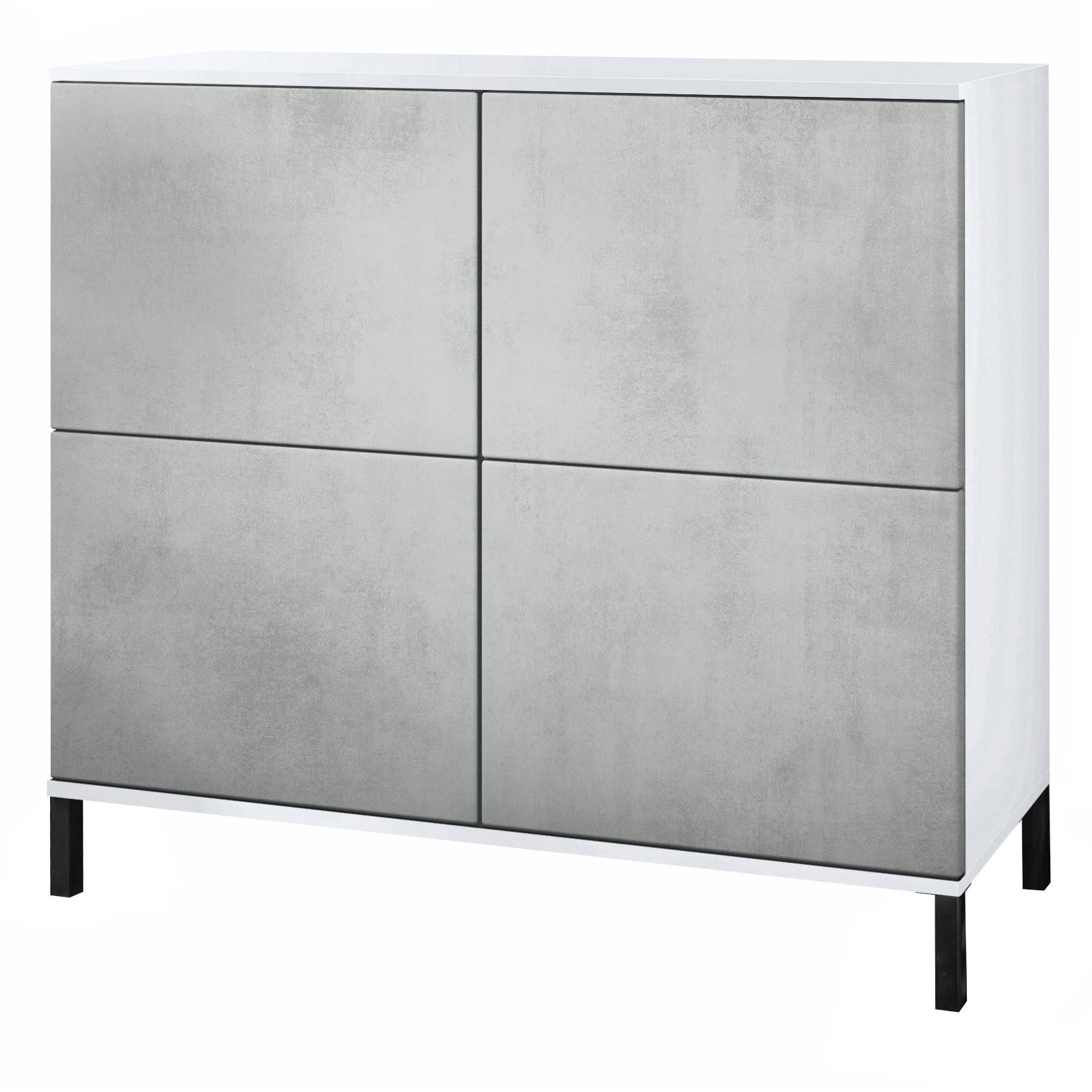 KOMMODE Rova Beton Oxid Optik - Hellgrau, Holzwerkstoff (92.5/83.5/35cm) - Vladon
