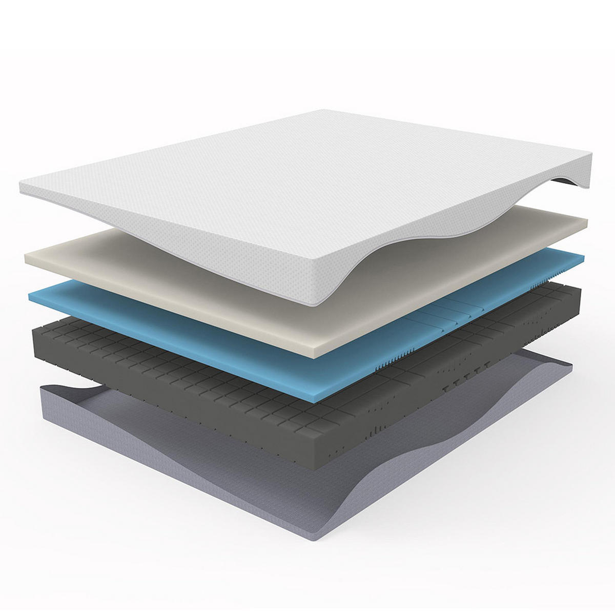 SCHAUMSTOFFMATRATZE,DOPPELSEITIG schlafend,Dichte H3/H4 ,Jacke abnehmbar-90x200 cm - Weiß, Textil (90/200cm) - KOMHTOM