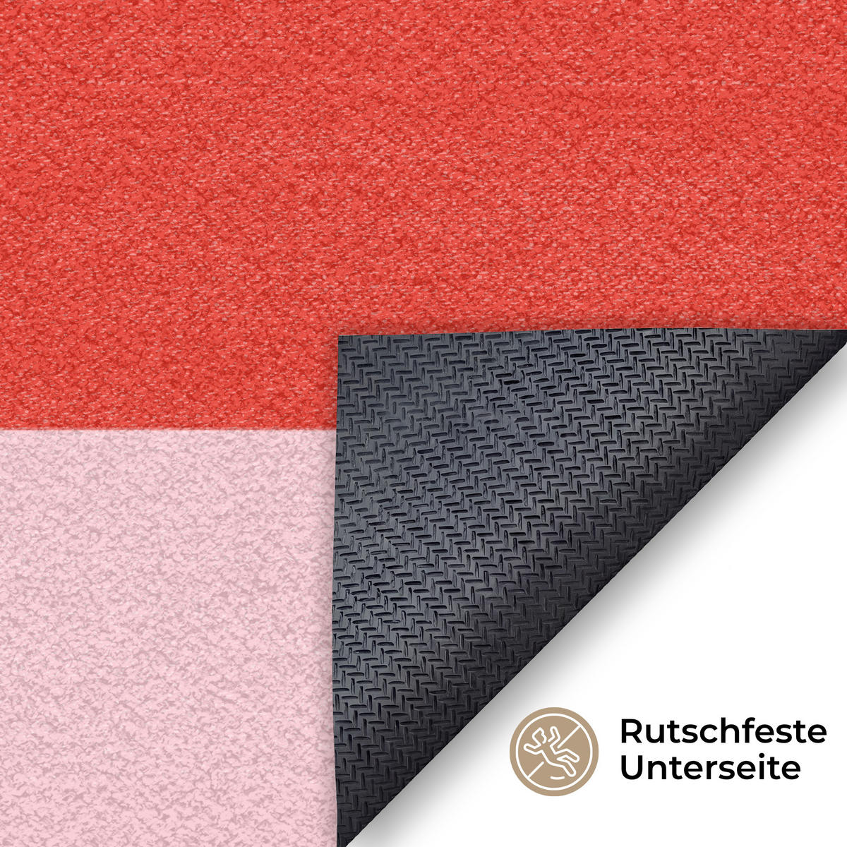 FUSSMATTE Schachbrettmuster - Rot - Rosa - Würfel Türmatte 150x90 cm - Rot, Kunststoff (150/90cm) - MuchoWow