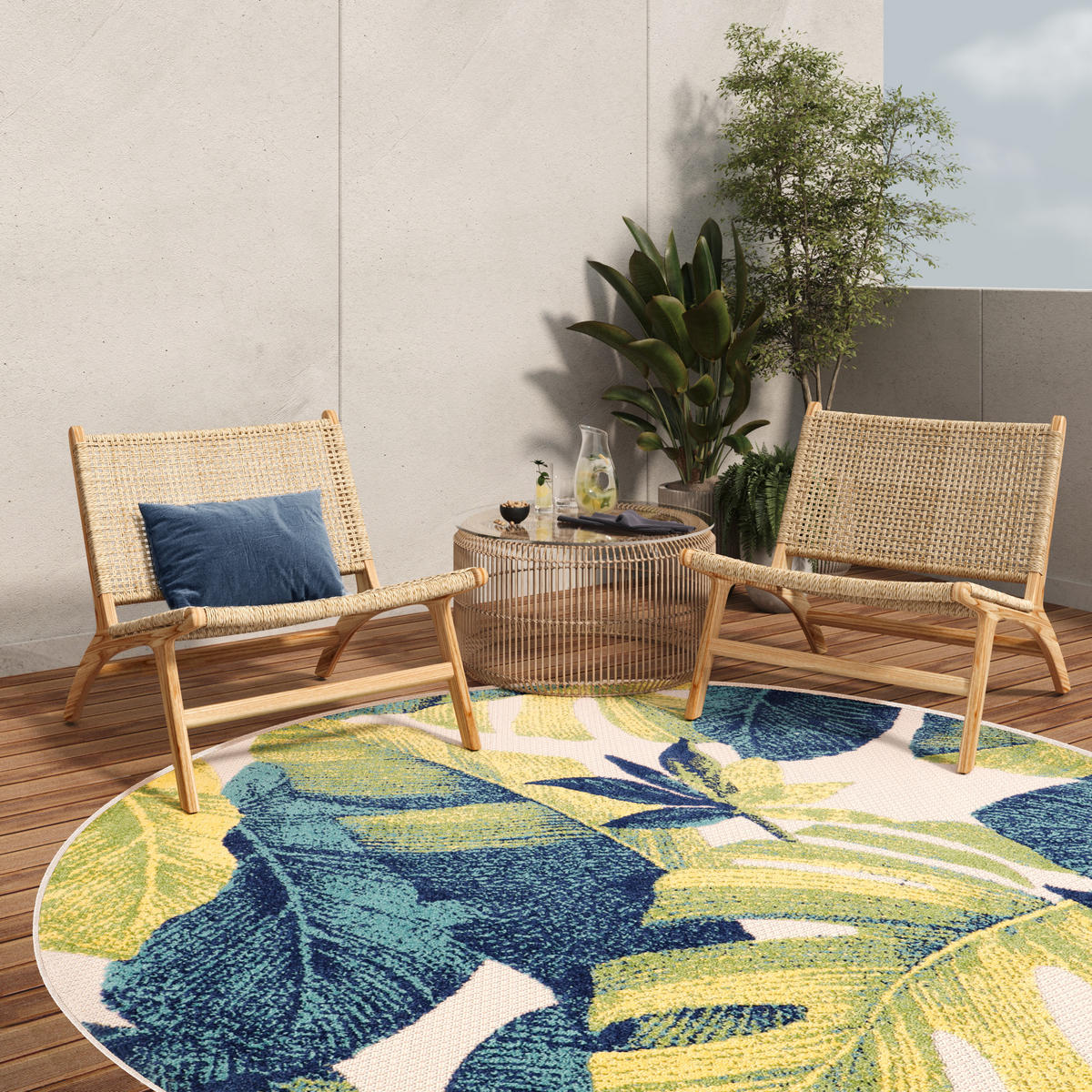 TEPPICH PATIO rund Multicolor 240/240 cm - Multicolor, Textil (240/240cm) - Tapiso