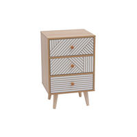 NACHTTISCH 3 Schubladen Braun Weiß 35/29/55 - Braun, Holz (35/55/29cm) - Mobili Rebecca