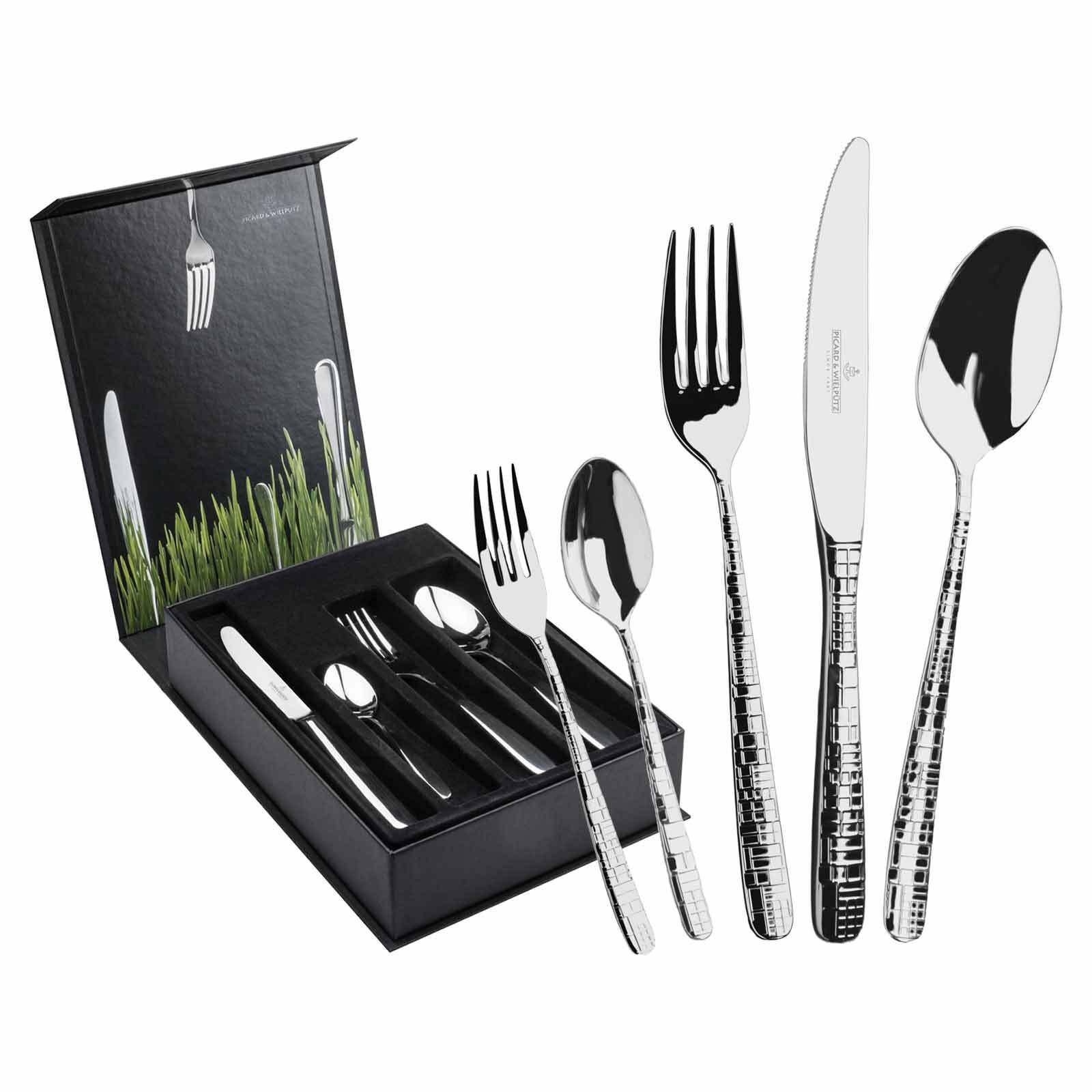 TAFELBESTECK INKL. BESTECKBOX Frame silber 30er Set - Silberfarben, Metall - Picard & Wielpütz