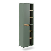 HOCHSCHRANK Viola Grün/Anthrazit 50 x 170 cm mit offenen Regalen - Anthrazit/Grün, Holzwerkstoff (50/170/33cm) - Vicco