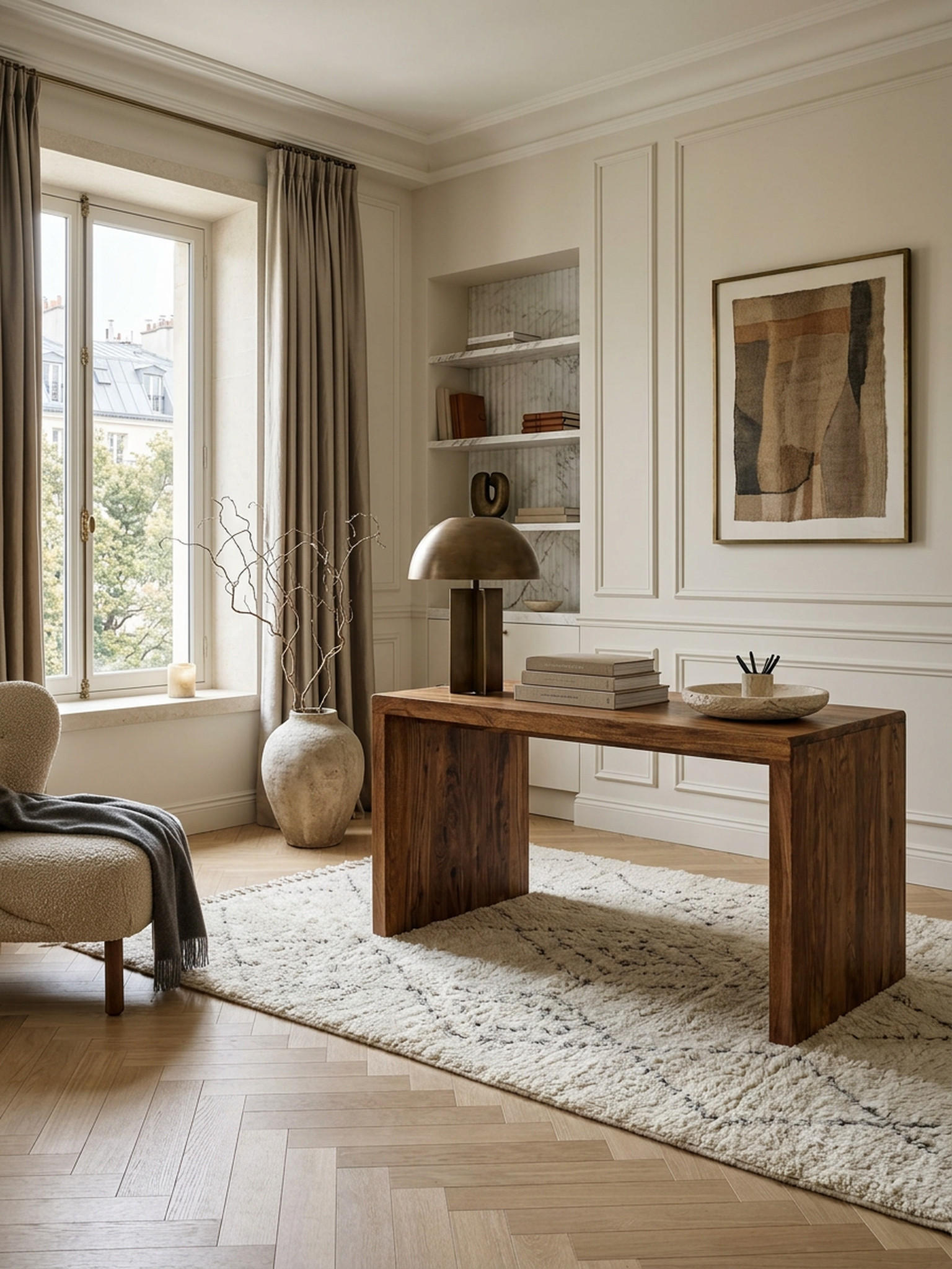 Thumbnail - Kadima Design Schreibtisch, Braun, Holz, Echtholz, Rechteckig,Rechteckig, Wange, 160x76x80 cm, Arbeitszimmer, Schreibtis...