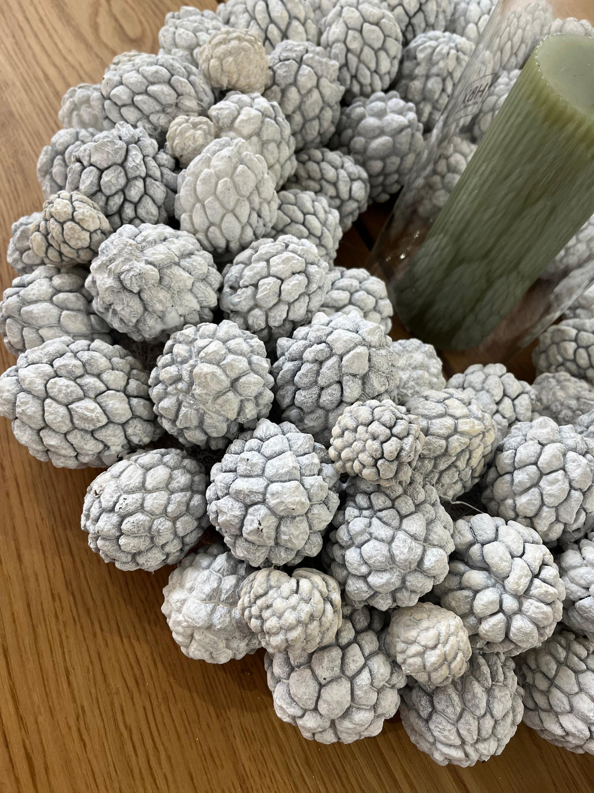 TROCKENBLUMEN Atafruchtkranz dick - Weiß, Naturmaterialien (5cm)