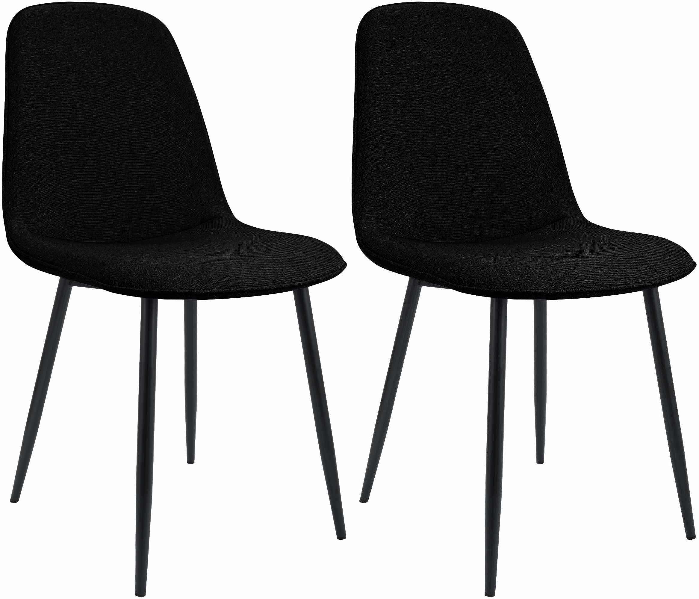 ESSZIMMERSTUHL 2er Set Stoff Schwarz - Schwarz, Textil/Metall (45/88/54cm) - CLP