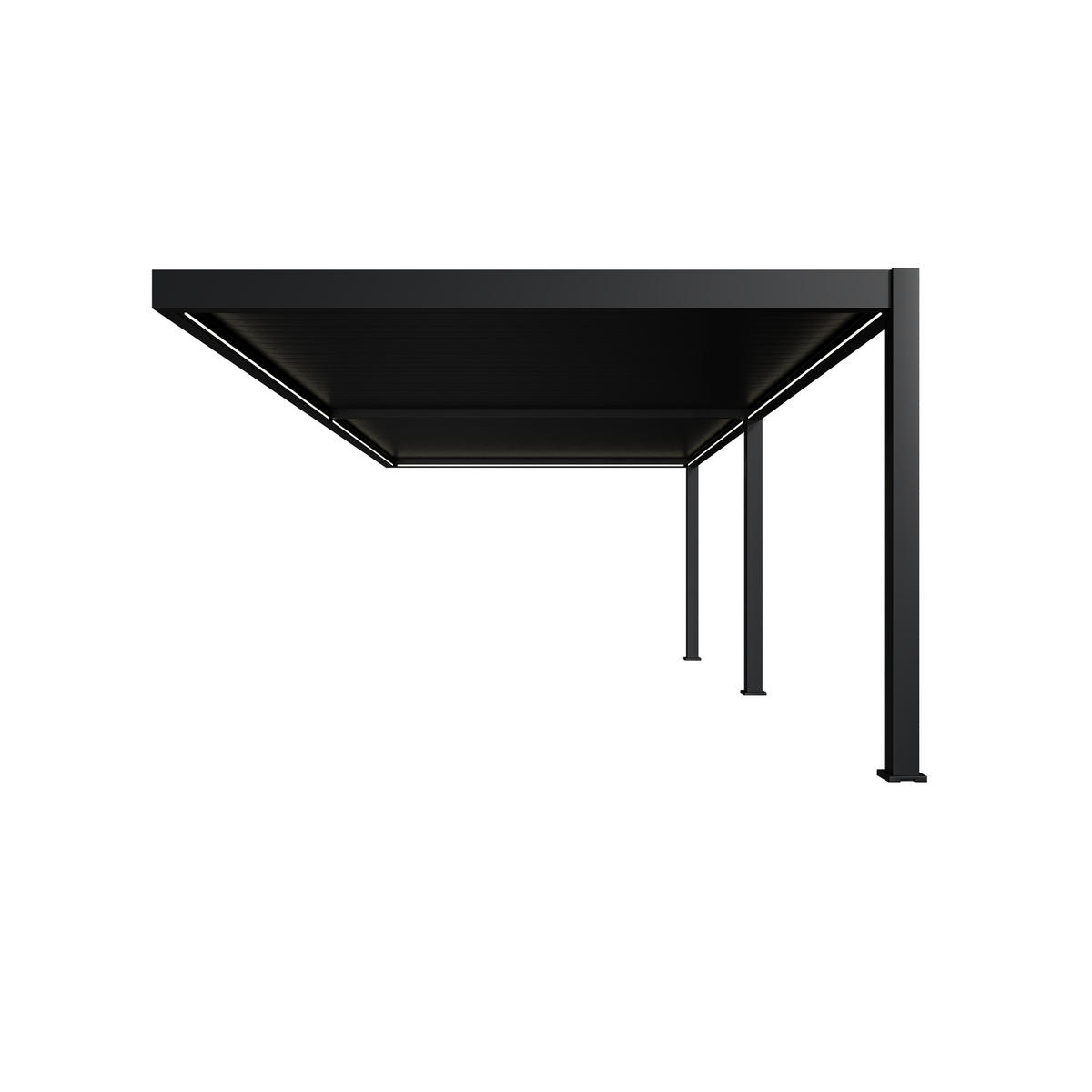 PERGOLA Deluxe Plus Elektrisch Wand Pavillon Terrassenüberdachung Alu LED 4x8 - Anthrazit, Metall (400/255/800cm) - WEIDE