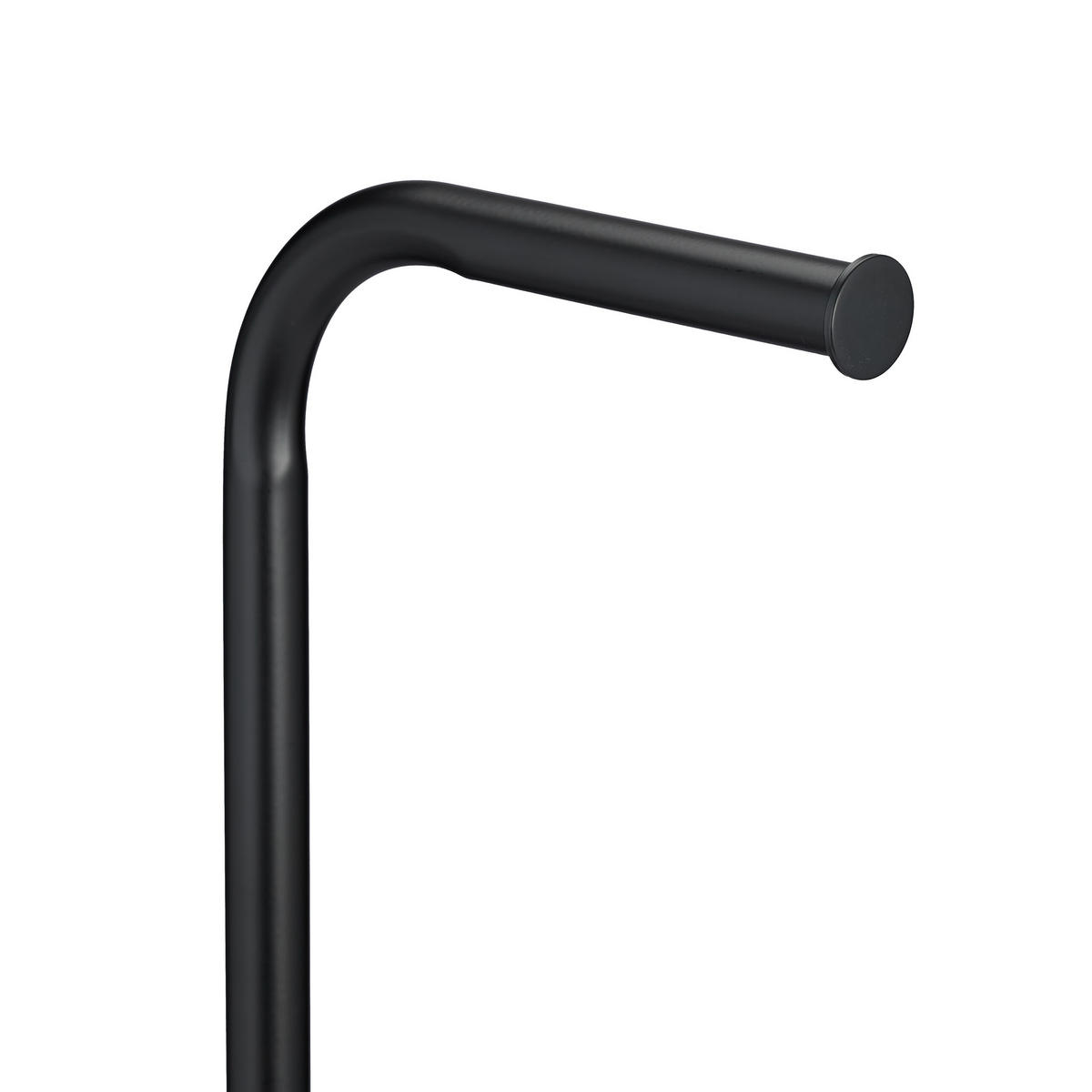WC-GARNITUR - Schwarz, Kunststoff/Metall (23/64.5/17cm) - Relaxdays