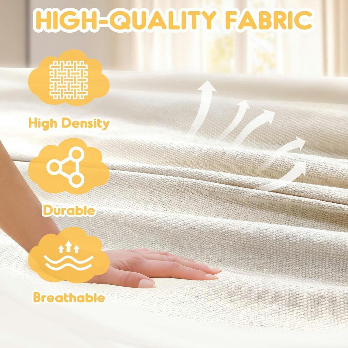 HÄNGEMATTE Baumwolle Beige mit Gurten und Tasche - Creme, Textil (150/2.5/270cm)