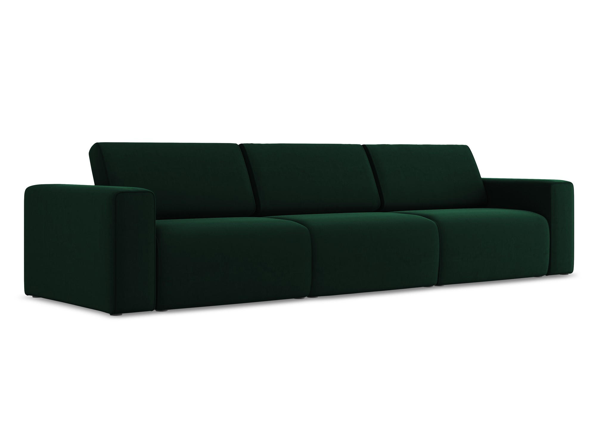 4-SITZER-SOFA Samt Stoff Grün - Blau/Dunkelgrün, Kunststoff/Textil (314/80/103cm) - Makamii