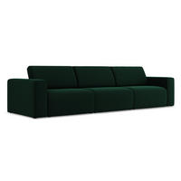 4-SITZER-SOFA Samt Stoff Grün - Blau/Dunkelgrün, Kunststoff/Textil (314/80/103cm) - Makamii