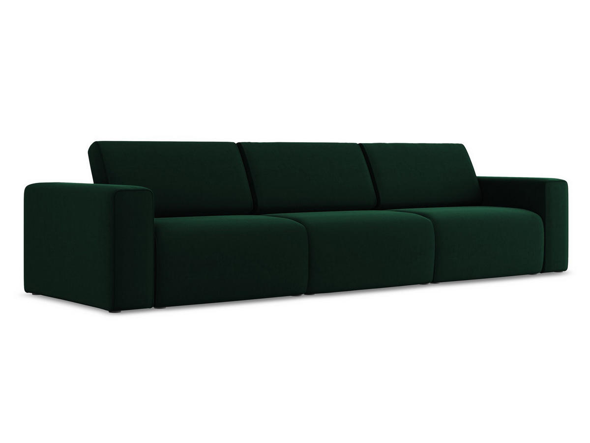 4-SITZER-SOFA Samt Stoff Grün - Blau/Dunkelgrün, Kunststoff/Textil (314/80/103cm) - Makamii