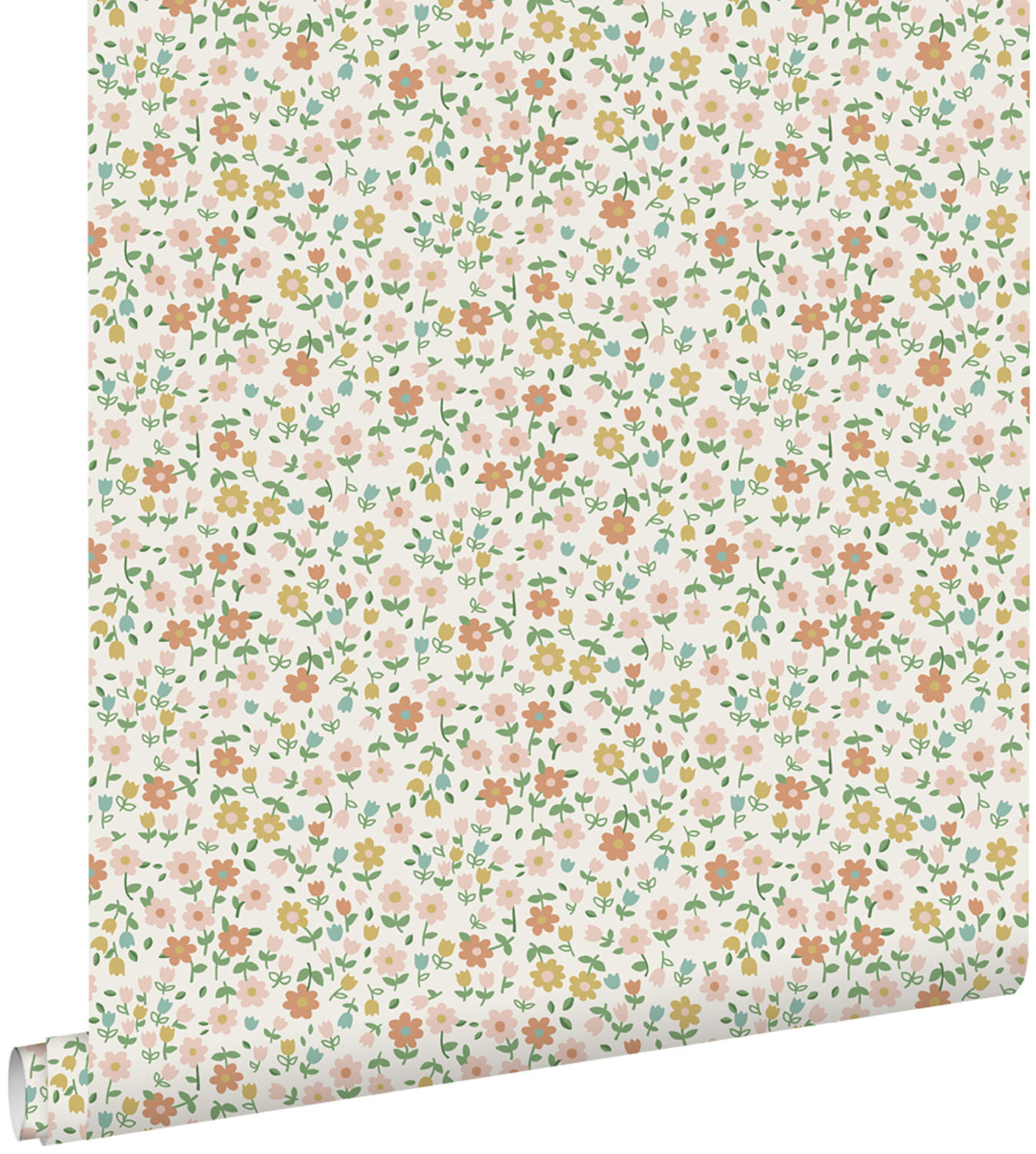 TAPETE Blumen 53 cm x 10.05 m - Weiß, Papier (53/0.1cm) - ESTAhome