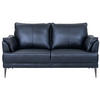 ZWEISITZER-SOFA Echtleder Schwarz - Schwarz, Leder/Metall (160/88/90cm) - Furnhouse