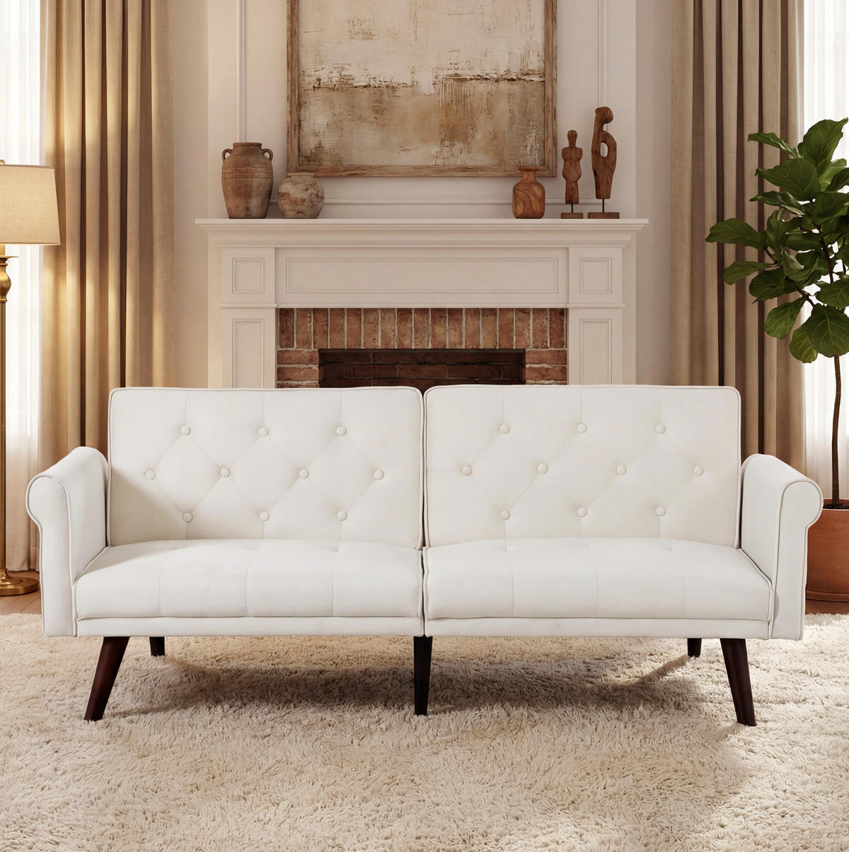 SCHLAFSOFA 2-Sitzer verstellbar 2-in-1 Beige - Beige, Holzwerkstoff (172/70/89cm) - Meubliv