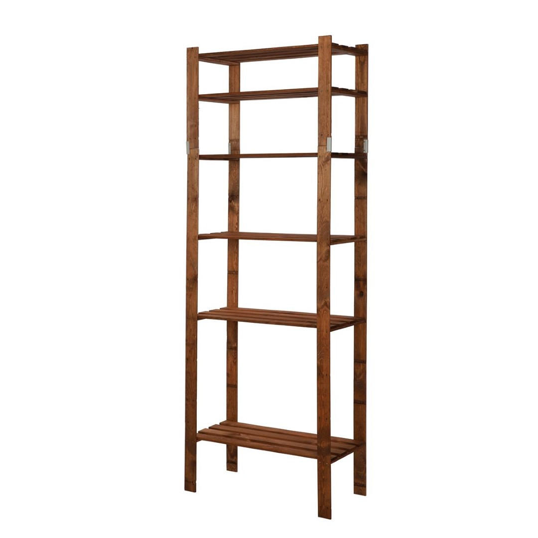 HOLZREGAL PINEPEAK 200x80x38cm 6 Fachboden 1,2cm dickes Kiefernholz Braun - Braun, Holz (80/200/38cm) - PROREGAL
