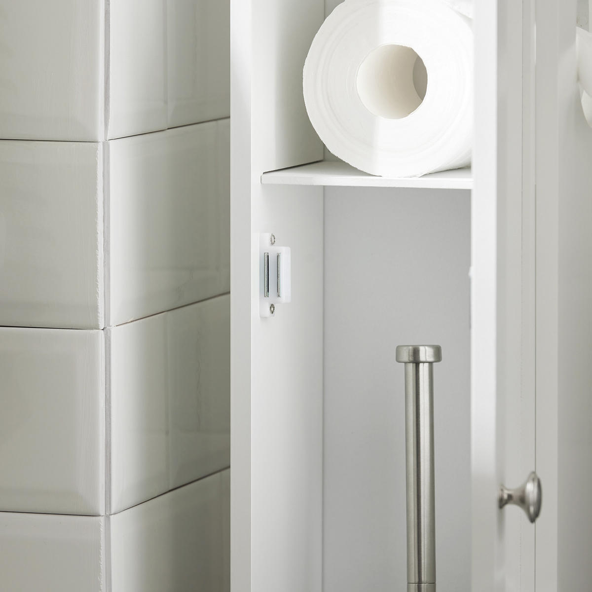 TOILETTENROLLENHALTER Weiß - Weiß, Holzwerkstoff (20/78/18cm) - SoBuy