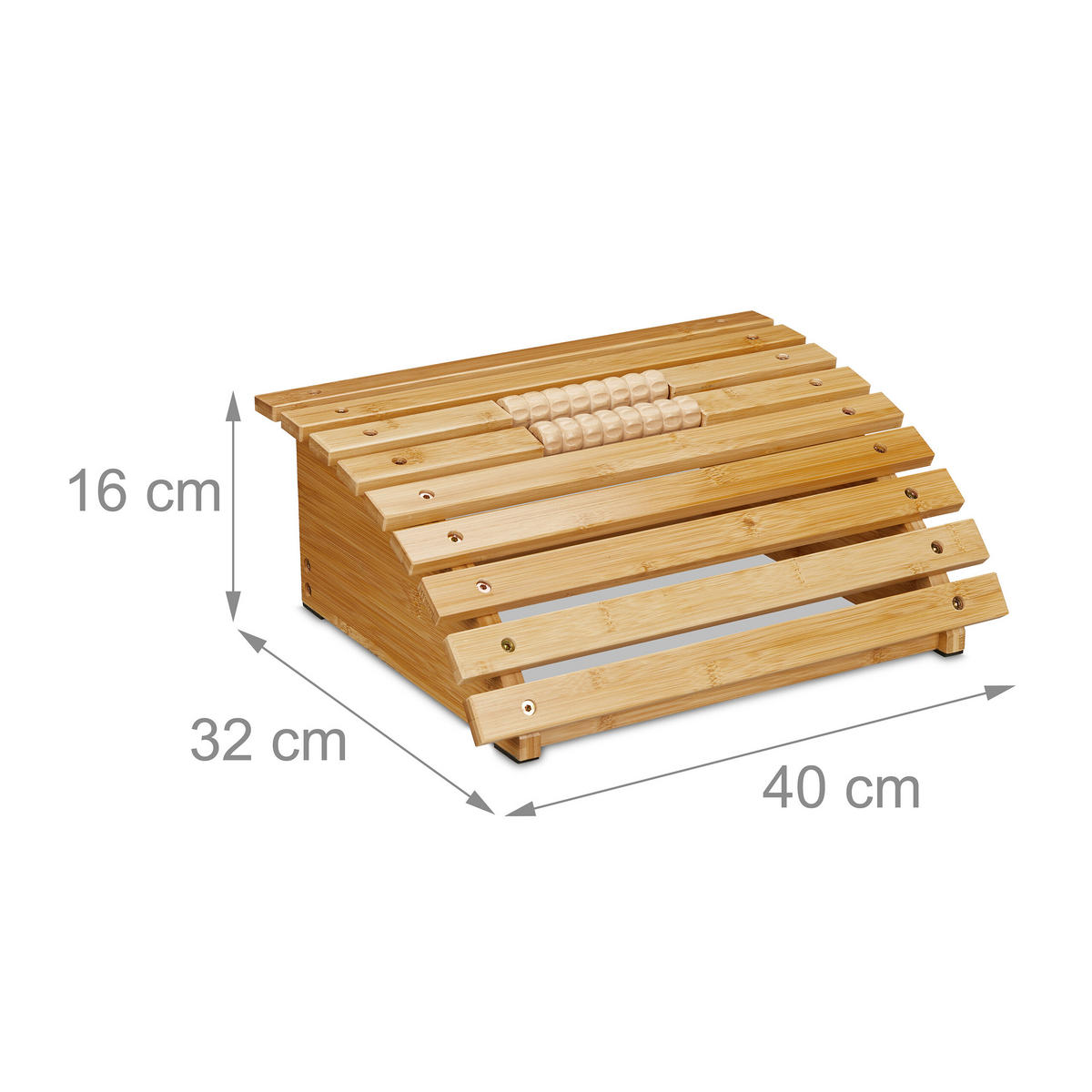 FUSSSTÜTZE - Hellbraun, Holz (40/16/32cm) - Relaxdays