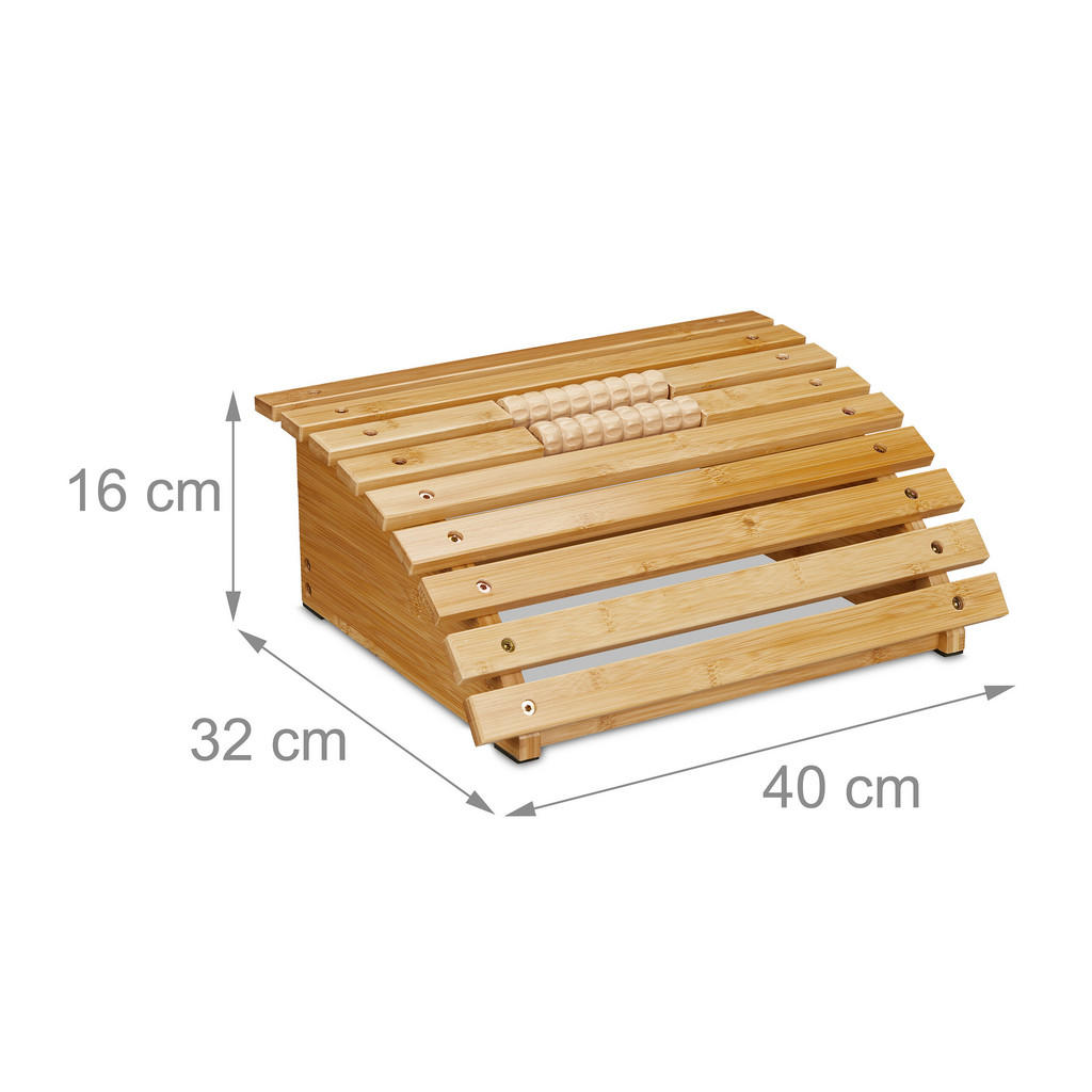 Thumbnail - Relaxdays Fussstütze, Hellbraun, Holz, 40x16x32 cm, Freizeit, Wellness, Körperpflege, Wohlfühlprodukte