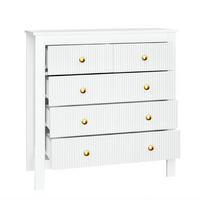 SIDEBOARD 79/39,5/80,5 cm aus Spanplatte mit 5 Schubladen und Goldgriffen Weiß - Weiß, Holzwerkstoff (79/80.5/39.5cm) - Modenvie