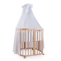 BABYBETT NATUR, 7in1 mit Matratze - Naturfarben/Weiß, Holz (73/123cm) - waldin