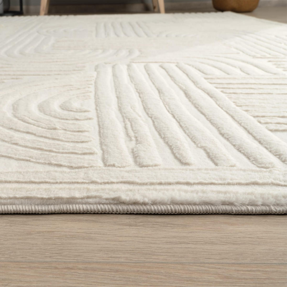 FLACHWEBETEPPICH Boho Creme 80 x 150 cm - Creme, Kunststoff (80/150cm) - TT Home