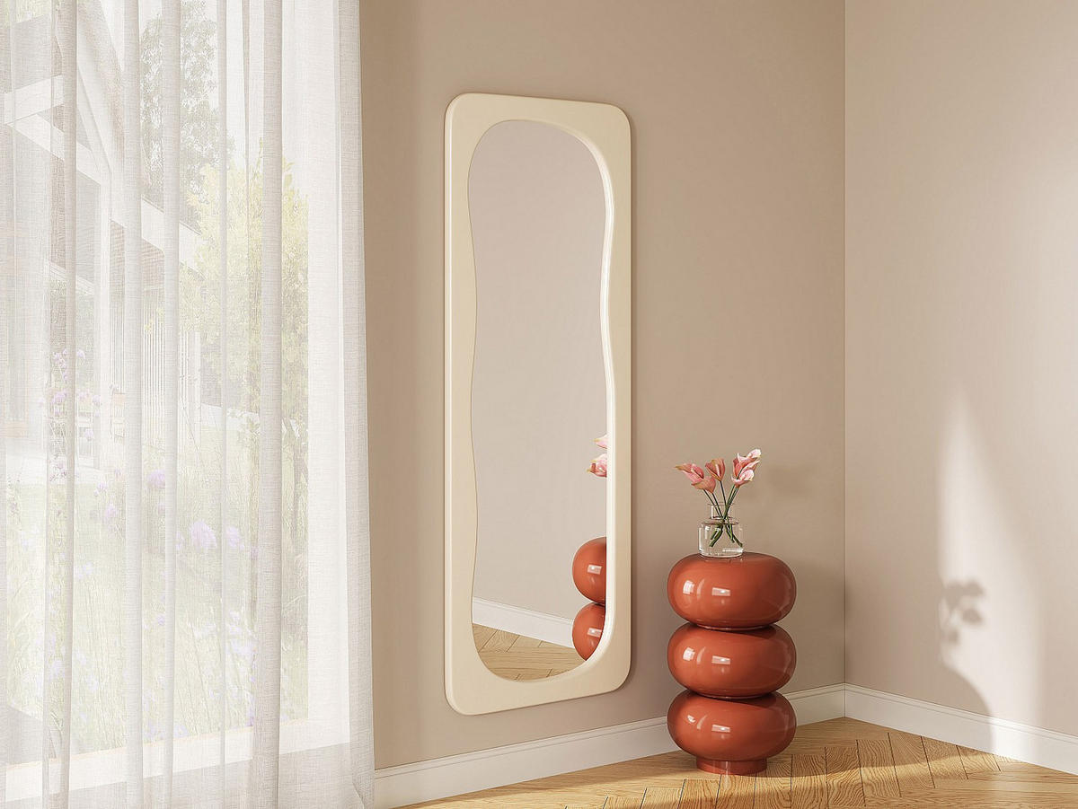 WANDSPIEGEL - 60 cm x 2.7 cm - Holz, Platte - Elfenbeinfarben - HAIMEI - Weiß, Holz (60/160/2.7cm) - Vente-Unique