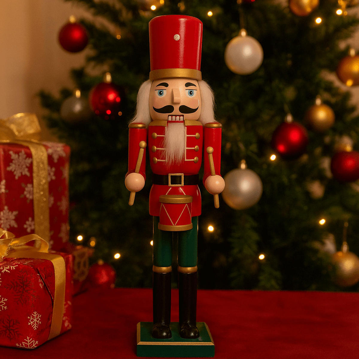 NUSSKNACKER Dekofigur 35 cm - Rot, Holz (8/35/10cm) - Mobili Rebecca