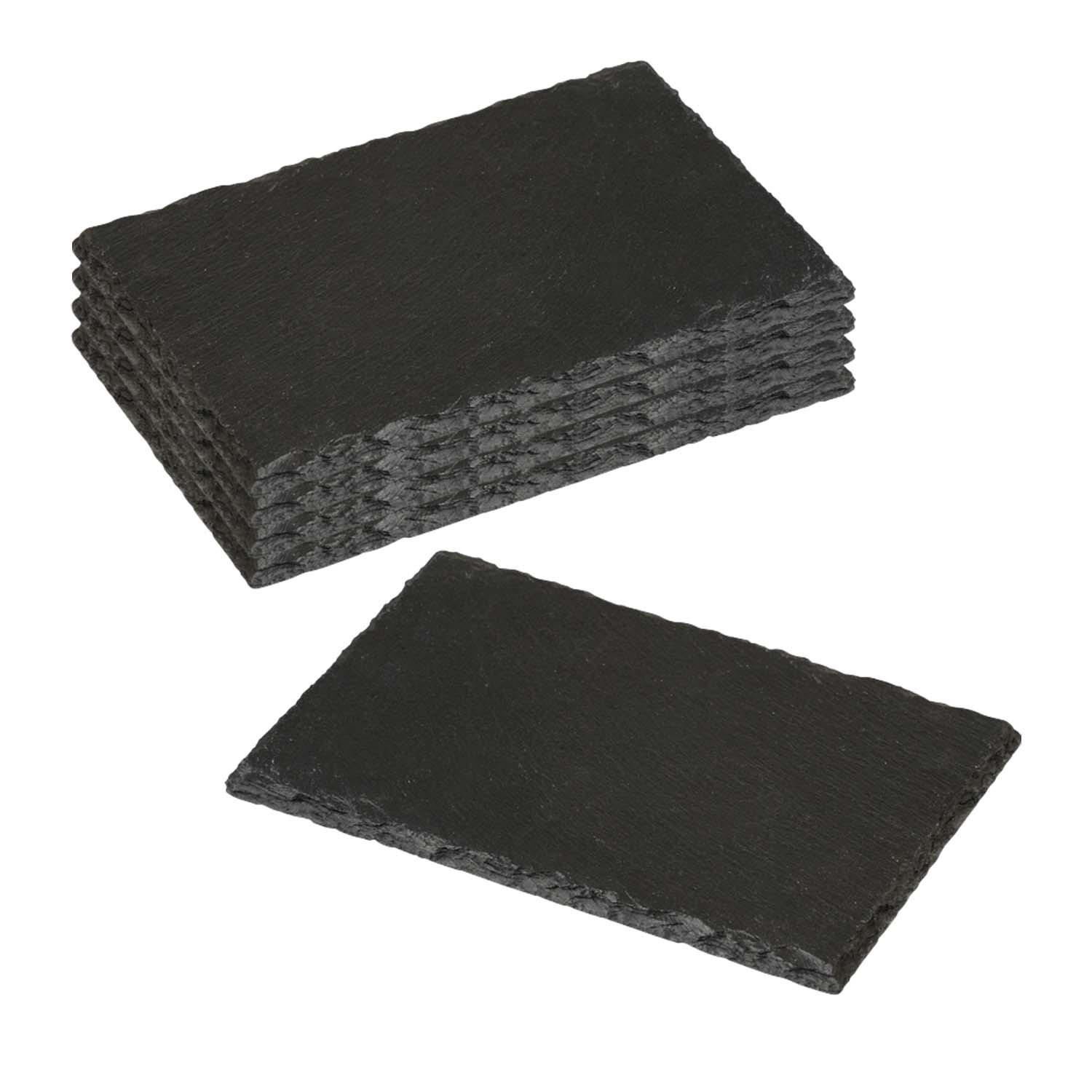 BUFFETPLATTE aus Schiefer 5 Stück - 22 x 14cm - Schwarz, Stein (14/0.6/22cm) - Kesper
