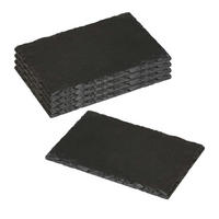 BUFFETPLATTE aus Schiefer 5 Stück - 22 x 14cm - Schwarz, Stein (14/0.6/22cm) - Kesper