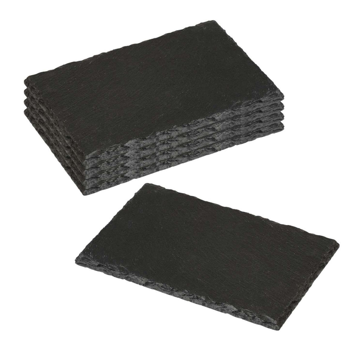 BUFFETPLATTE aus Schiefer 5 Stück - 22 x 14cm - Schwarz, Stein (14/0.6/22cm) - Kesper