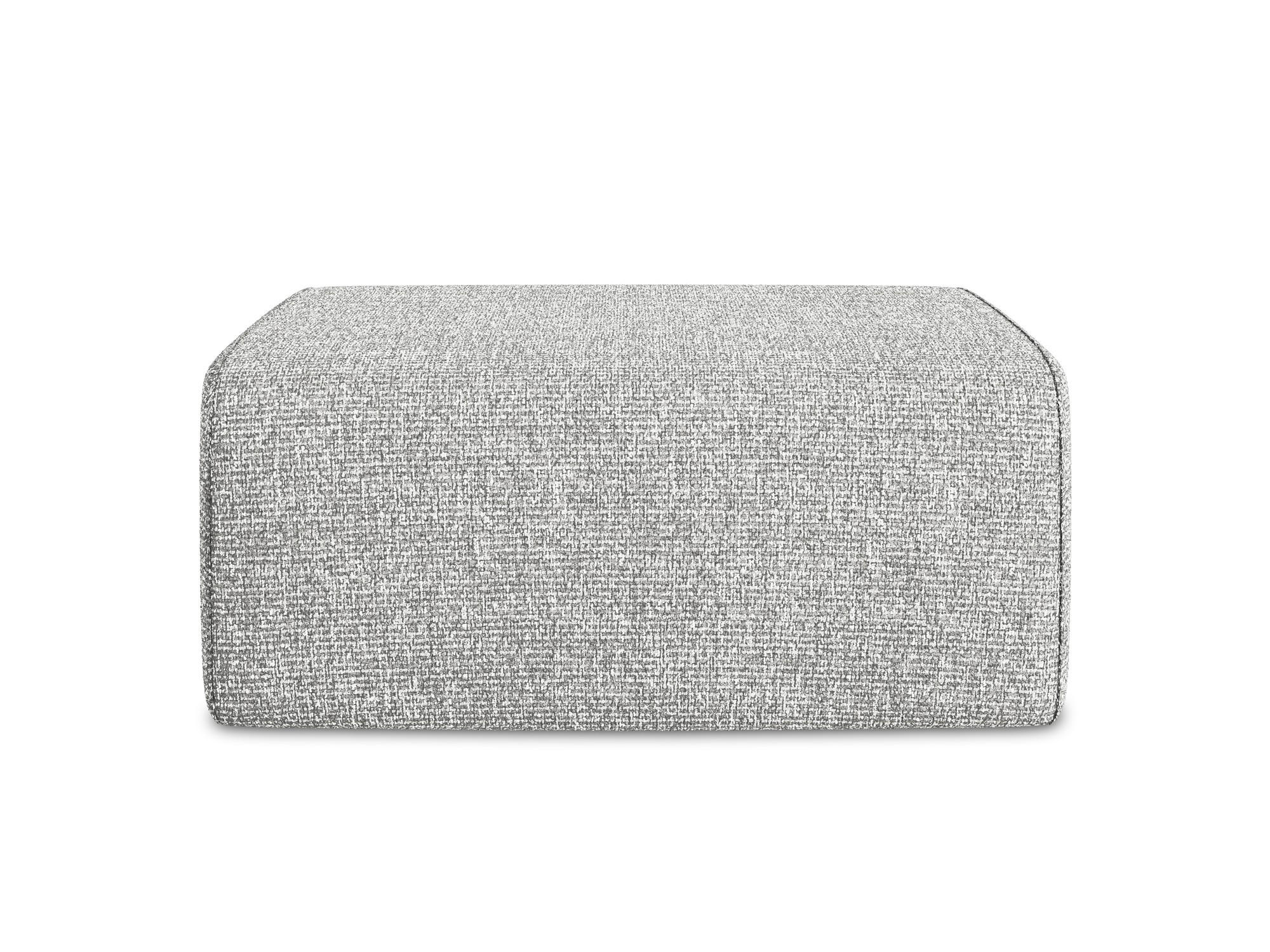 POUF Strukturstoff Stoff Grau - Beige/Silberfarben, Kunststoff/Textil (90/80/60cm) - Makamii
