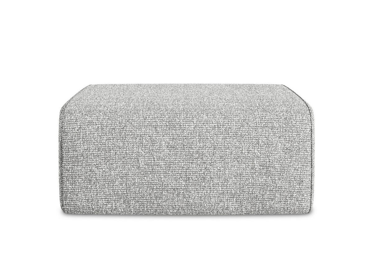 POUF Strukturstoff Stoff Grau - Beige/Silberfarben, Kunststoff/Textil (90/80/60cm) - Makamii