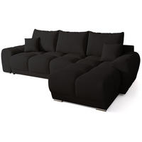 ECKSOFA Nubes mit Schlaffunktion Schwarz - Silberfarben/Schwarz, Kunststoff/Textil (290/180cm) - Bromarkt