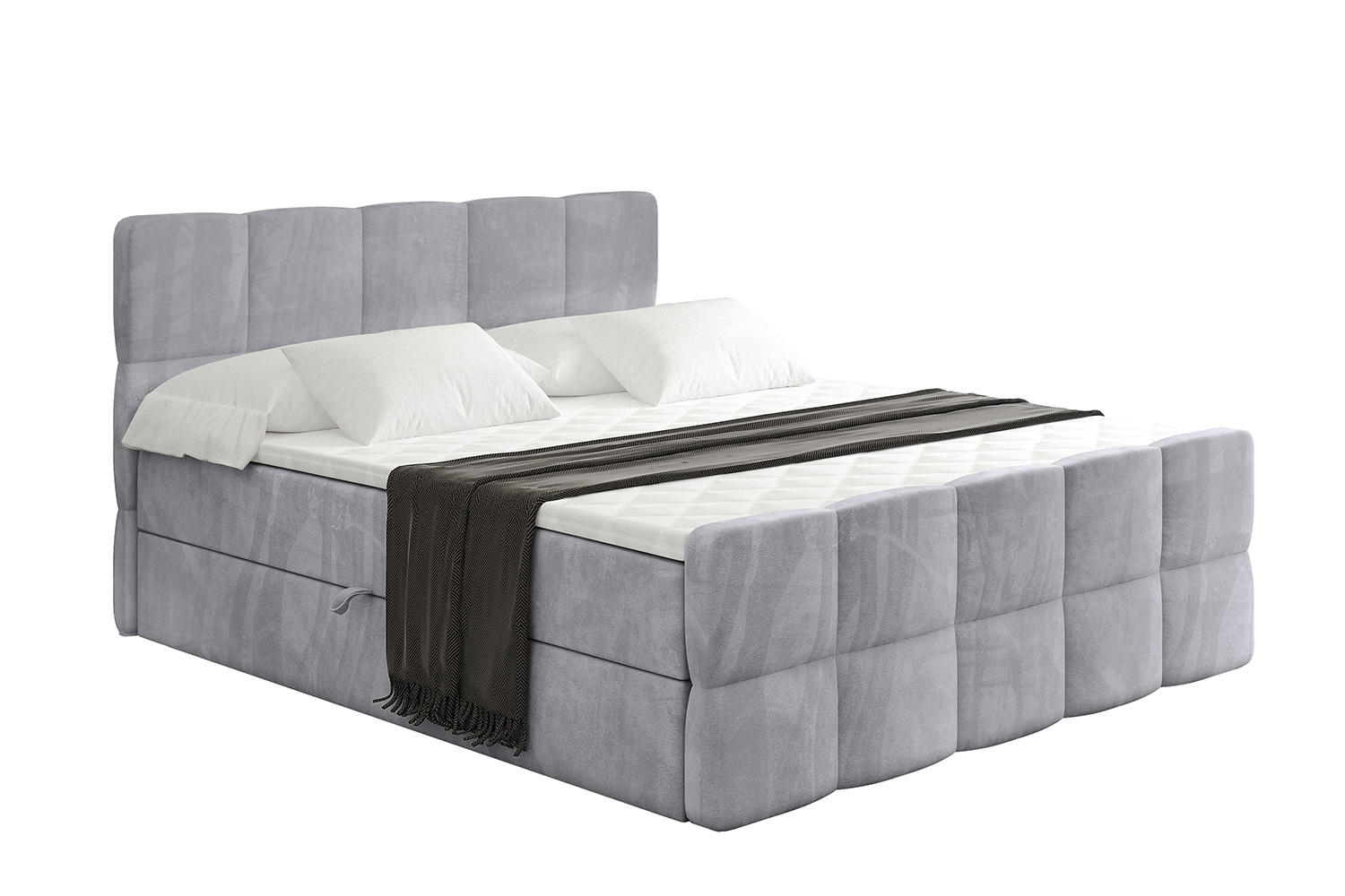 BOXBETT mit Matratze H4 und Lattenrost - LIRO-Z - 120x200 - Grau Monolith - Grau, Holzwerkstoff (120/200cm) - ALTDECOR