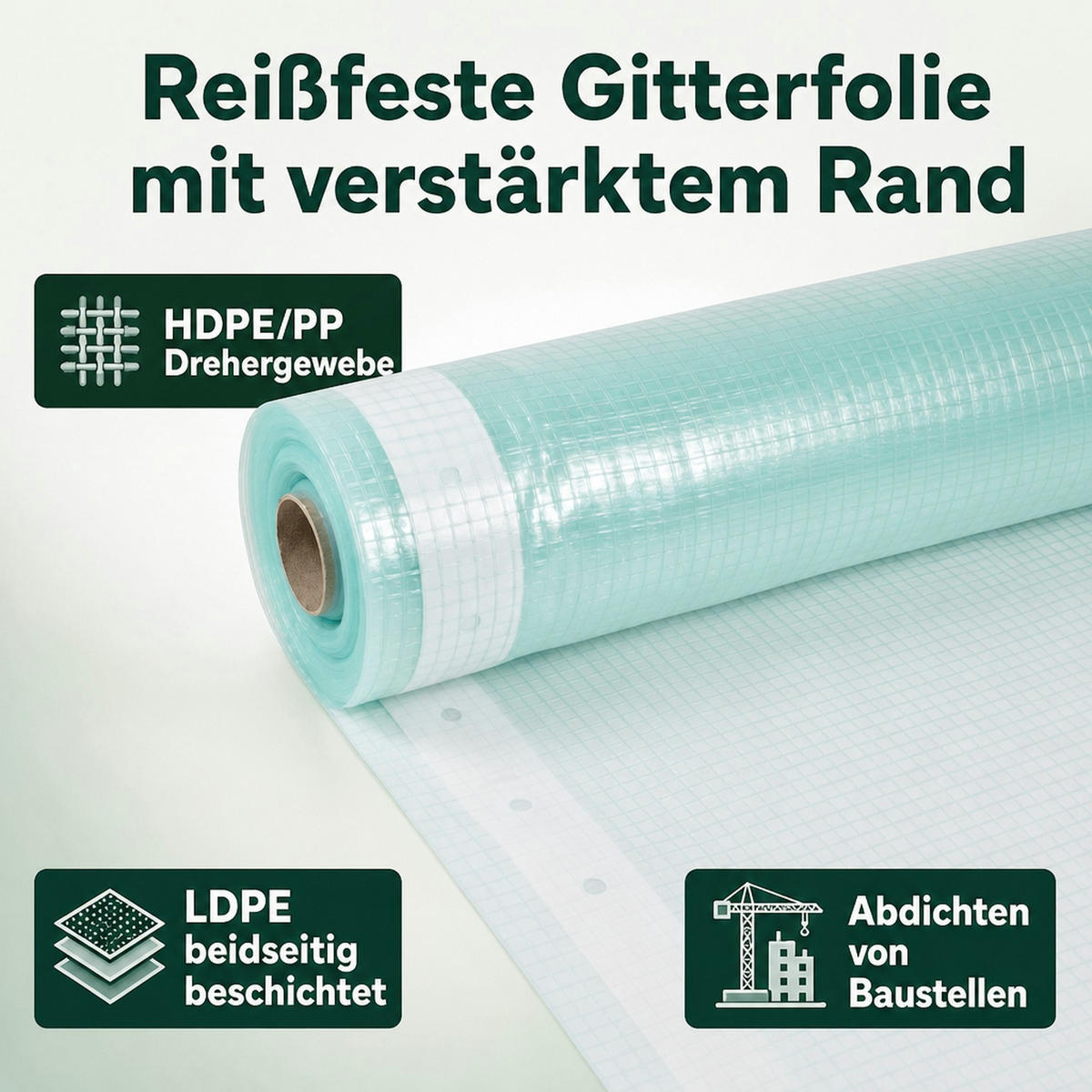 GITTERFOLIE m. Nagelrand 4 Breite x 1 Meter - Mintgrün, Kunststoff (4/1cm) - BONI-SHOP