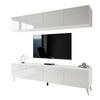 WOHNWÄNDE AURA PUSH-OPEN Weiß Hochglanz mit LED-Beleuchtung – Füße in Chrom - Chromfarben/Weiß Hochglanz, Holzwerkstoff (200/49/40cm) - Lookway