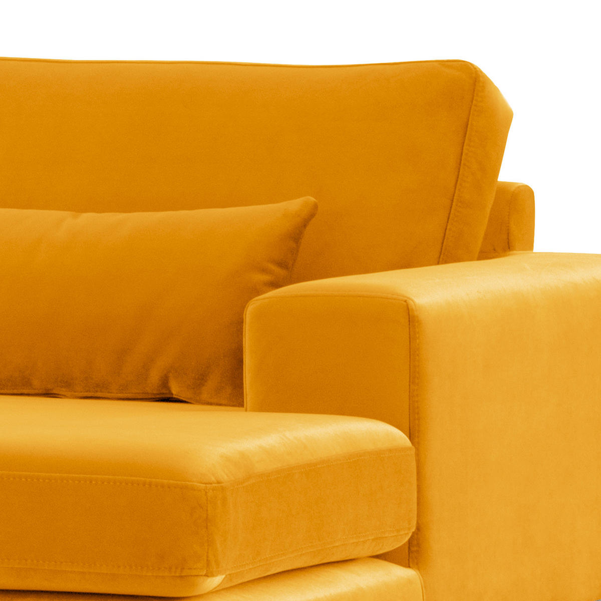 WOHNLANDSCHAFT mit Longchair - Eichefarben/Gelb, Eichenholz/Textil (371/81/219cm) - home24