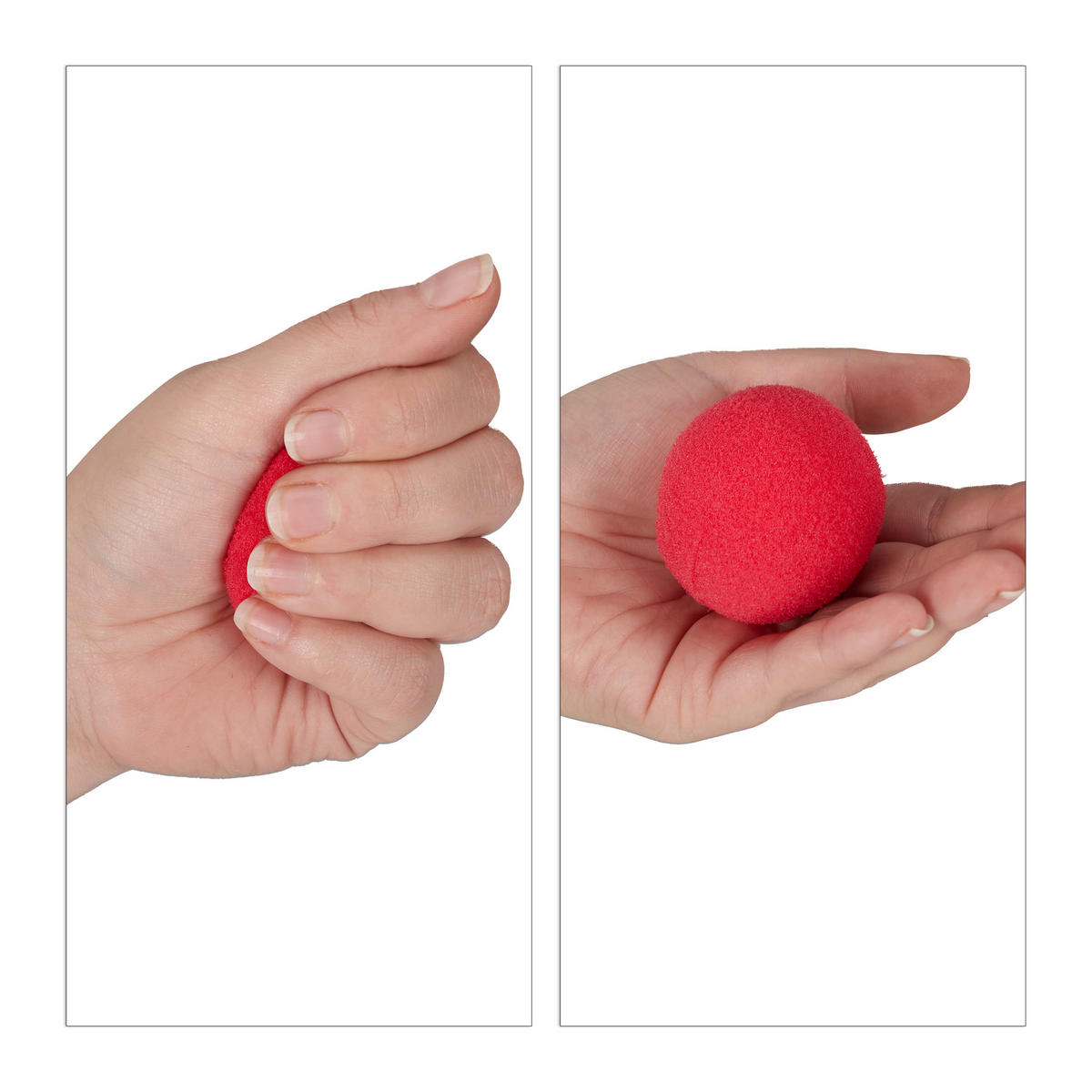 25XCLOWNSKÉ nosy - červená, textil (5/5/5cm) - Relaxdays