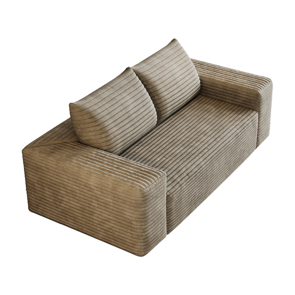 POHOVKA Velbloudí z manšestru, 180 cm, hluboké sezení - písková barva, textil (180/83/90cm) - Urban Meuble
